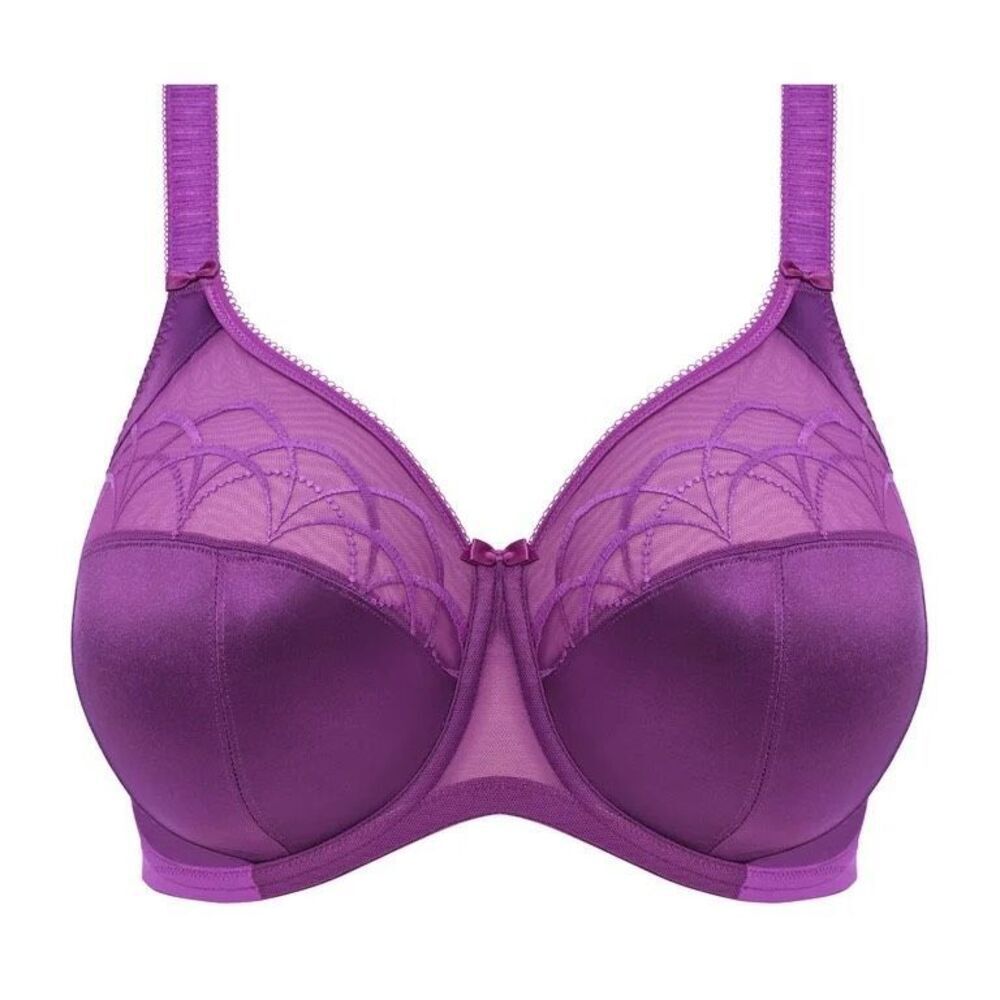 Elomi Nwt Cate Full Figure Underwire Lace Cup Bra Dahlia Purple 34i